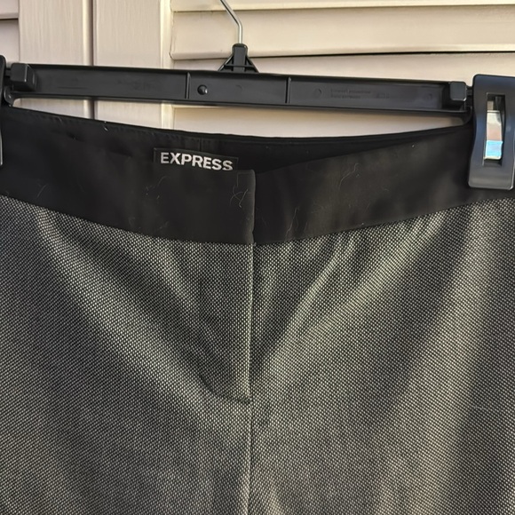 Express Editor Work Pants Y2K Straight Leg Tuxedo Combination EUC Size 4R - Picture 3 of 5